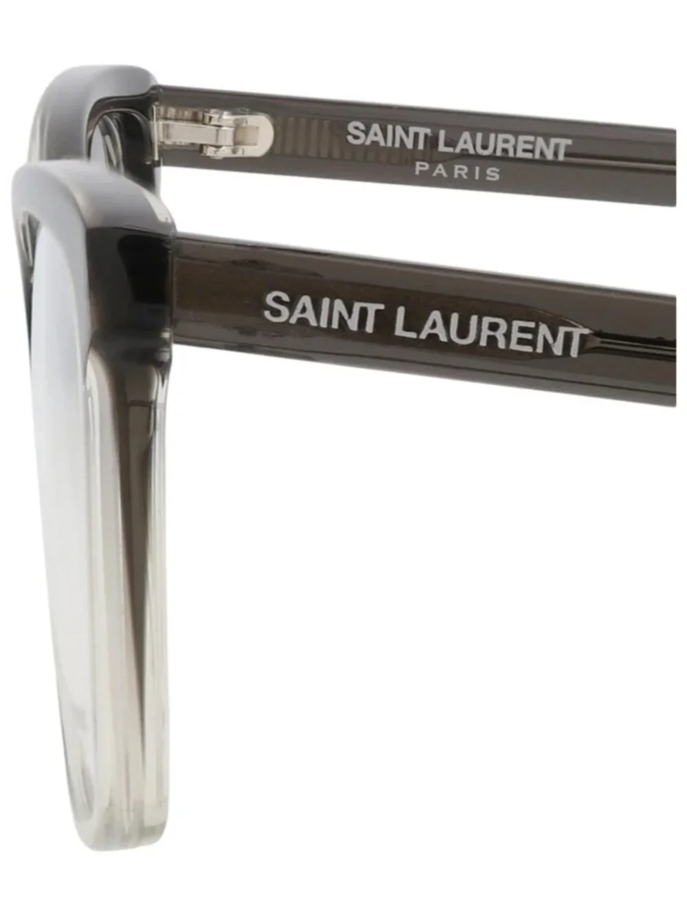 New Saint Laurent Women's Eyeglasses Cat Eye Acetate Frame Grey Grey Transparent